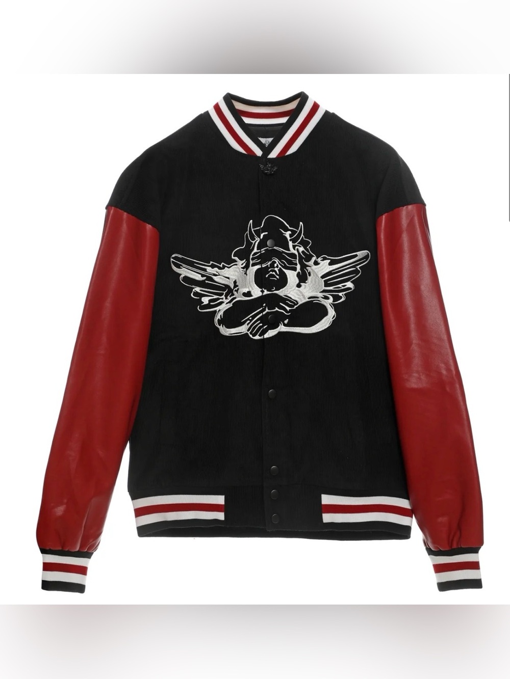 Boys Lie A Team Goes Red Varsity Jacket Black & Red